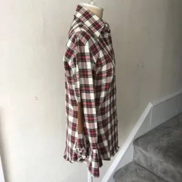 Alicia Bell Elbow Patch Flannel Plaid Button Down - Picture 4 of 6